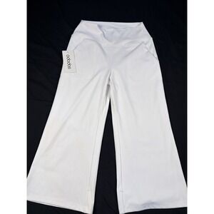 NWT Ododos Athlesure yoga pants Stretch Crop Pockets White Women's Med